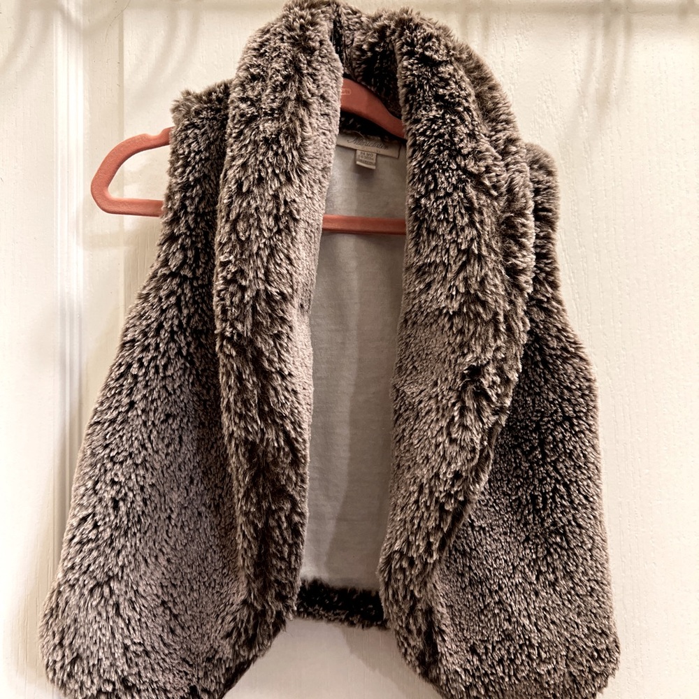 Miniclasix Faux Fur Vest Gray Size 24 Months